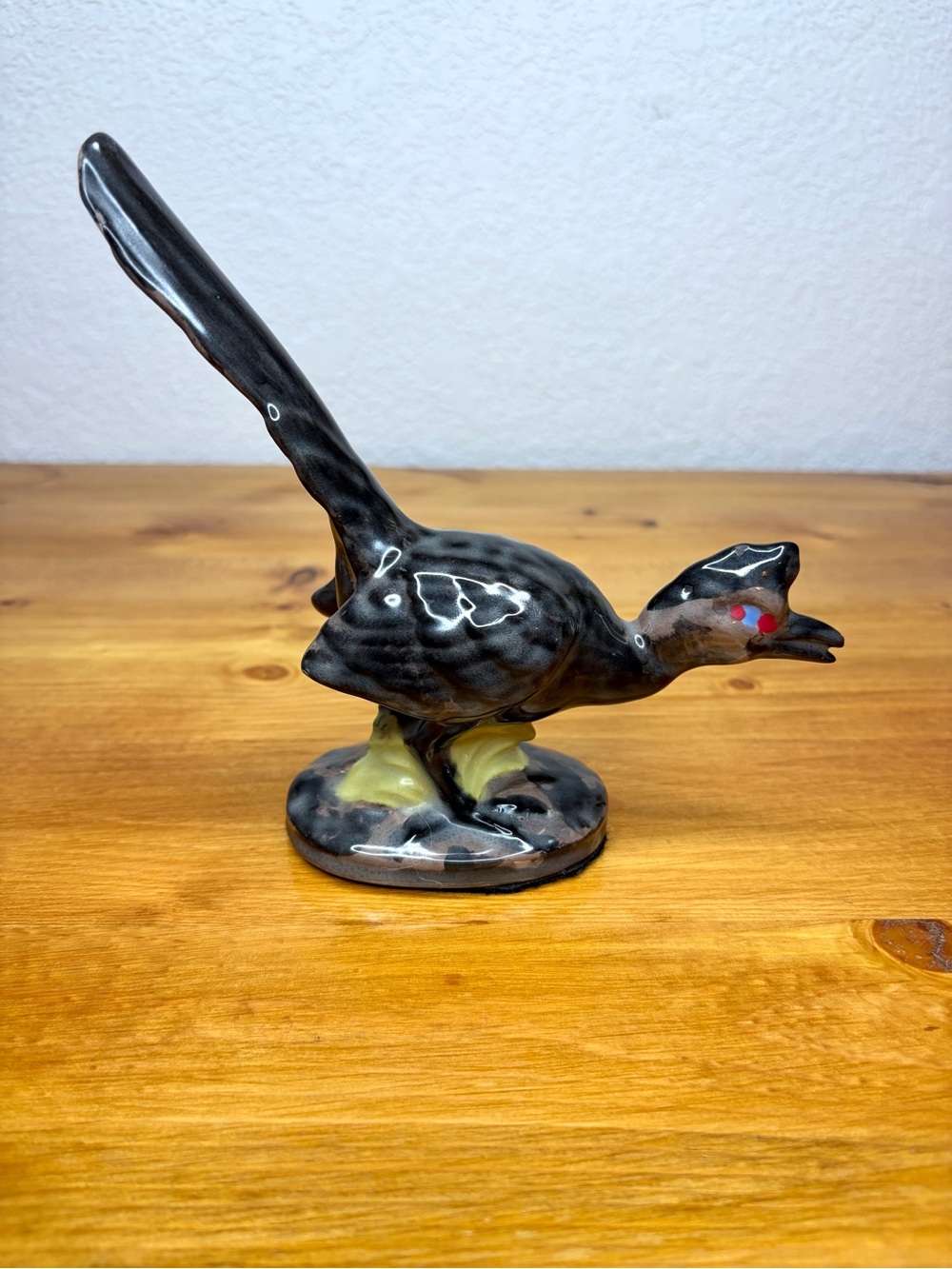 Vintage Road Runner Bird Porcelain Figurine Statue Glossy Finish Farmhouse
